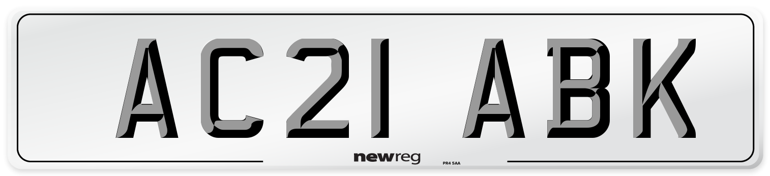 AC21 ABK Number Plate from New Reg